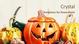  Presentation with happy life - PPT theme enhanced with life happy scary pumpkin jack background and a cream colored foreground