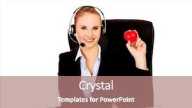  Presentation with mobile phone in woman hand - Amazing PPT layouts having life insurance agent - happy phone operator woman holding backdrop and a coral colored foreground