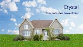  Presentation with blue house bakery - PPT theme consisting of life insurance agent - new modern house under blue background and a light blue colored foreground