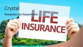  Presentation with life insurance - Audience pleasing slide set consisting of life insurance card backdrop and a  colored foreground