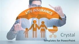  Presentation with life insurance - Audience pleasing presentation design consisting of life-insurance-concept-with-businessman backdrop and a lemonade colored foreground