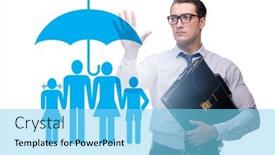  Presentation with life insurance - Presentation theme consisting of life-insurance-concept-with-businessman background and a arctic colored foreground