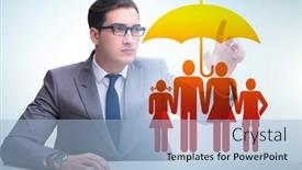  Presentation with life insurance - Presentation design consisting of life-insurance-concept-with-businessman background and a light blue colored foreground