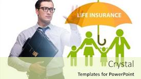  Presentation with life insurance - Amazing slide set having life-insurance-concept-with-businessman backdrop and a blonde colored foreground