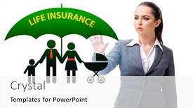  Presentation with life insurance - Beautiful slide set featuring life-insurance-concept-with-businesswoman backdrop and a white colored foreground