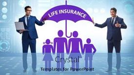  Presentation with life insurance - Amazing slide set having life-insurance-concept-with-family backdrop and a teal colored foreground