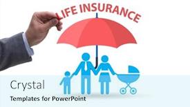  Presentation with life insurance - Colorful presentation design enhanced with life-insurance-concept-with-family backdrop and a arctic colored foreground