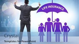  Presentation with life insurance - Beautiful presentation design featuring life-insurance-concept-with-family backdrop and a light blue colored foreground