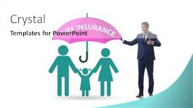  Presentation with life insurance - Audience pleasing slide set consisting of life-insurance-concept-with-family backdrop and a white colored foreground