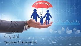  Presentation with life insurance - Presentation theme featuring life-insurance-concept-with-family background and a light blue colored foreground