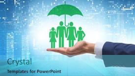  Presentation with life insurance - Amazing presentation design having life-insurance-concept-with-family backdrop and a light blue colored foreground