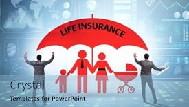  Presentation with life insurance - Amazing presentation design having life-insurance-concept-with-family backdrop and a light blue colored foreground