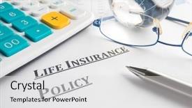  Presentation with life insurance - Theme having life insurance policy background and a white colored foreground