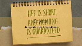  Presentation with personal development - Amazing slide deck having life-is-short-and-nothing backdrop and a yellow colored foreground