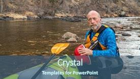  Presentation with kayak - Presentation theme consisting of life jacket with a whitewater background and a ocean colored foreground