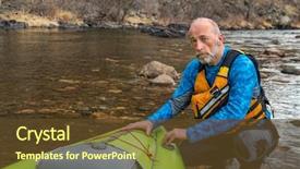  Presentation with environmental - Cool new slides with life jacket with a whitewater backdrop and a tawny brown colored foreground