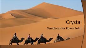  Presentation with camel caravan - Slide set enhanced with life journey - camel caravan going background and a gold colored foreground