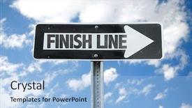  Presentation with finish line - Presentation with life journey - finish line direction sign background and a light blue colored foreground