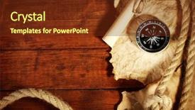  Presentation with old paper - PPT theme consisting of life journey blank - old paper compass and rope background and a tawny brown colored foreground