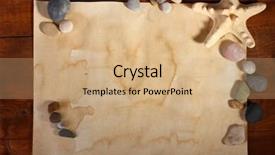  Presentation with old paper and ink - Beautiful slide set featuring life journey blank - old paper starfish and stones backdrop and a coral colored foreground