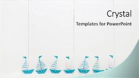  Presentation with turquoise blue and deep blue - PPT layouts featuring life journey blank - seven blue turquoise sail boats background and a white colored foreground