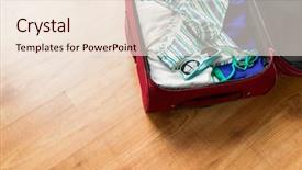  Presentation with beach bag - Cool new presentation theme with life journey blank - summer vacation travel tourism backdrop and a  colored foreground