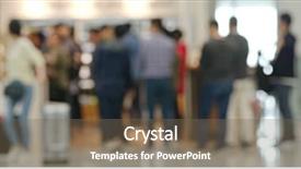  Presentation with people mall - Slide deck featuring life line - blur view of people background and a violet colored foreground