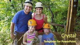  Presentation with adventure - Beautiful slides featuring life line - family enjoying a zipline adventure backdrop and a tawny brown colored foreground