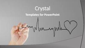  Presentation with heartbeat - Presentation theme featuring life line - hand drawing chart heartbeat background and a gray colored foreground
