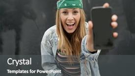  Presentation with dynamic - Beautiful slides featuring life members - dynamic happy young student showing backdrop and a  colored foreground