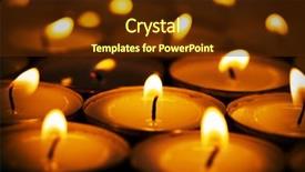  Presentation with candles - PPT theme consisting of life memorial - close up view background and a tawny brown colored foreground