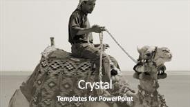  Presentation with camel - Presentation theme having life nomad - beduin on his camel background and a dark gray colored foreground