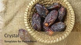  Presentation with quality life - Presentation theme featuring life nomad - best quality mejdool dates background and a coral colored foreground