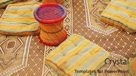  Presentation with utensils - Beautiful presentation theme featuring life nomad - utensils in ancient authentic bedouin backdrop and a  colored foreground