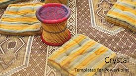  Presentation with utensils - Presentation featuring life nomad - utensils in ancient bedouin background and a  colored foreground