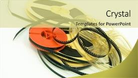  Presentation with detox green smoothies still life - Presentation having life of 8mm cine film background and a blonde colored foreground