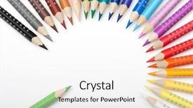  Presentation with color pencils - PPT theme enhanced with life of color pencils background and a white colored foreground