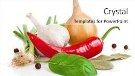 Presentation with garlic - PPT theme consisting of life of garlic onion pepper background and a white colored foreground