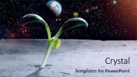  Presentation with planets - Beautiful theme featuring life on other planets backdrop and a light blue colored foreground