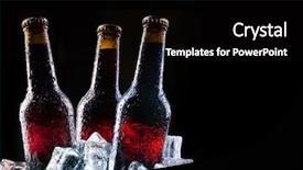  Presentation with cold beer - PPT theme consisting of life path - cold bottles and fresh beer background and a black colored foreground