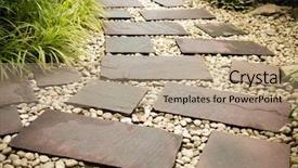  Presentation with path - Amazing PPT layouts having life path - flagstone walkway backdrop and a coral colored foreground