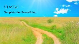  Presentation with nature countryside - Beautiful PPT layouts featuring life path - idyllic countryside walkways backdrop and a  colored foreground