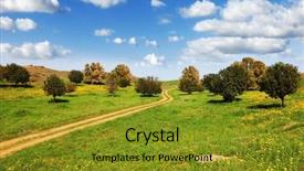  Presentation with clouds - PPT layouts enhanced with life path - magnificent cumulus clouds background and a gold colored foreground