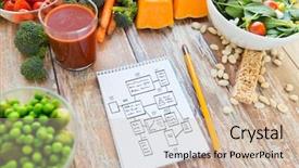  Presentation with culinary - Theme having life plan - healthy eating vegetarian food advertisement background and a soft green colored foreground