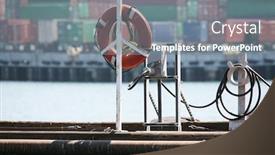  Presentation with cargo ship - PPT theme enhanced with life-preserver-on-ship background and a gray colored foreground