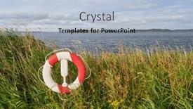  Presentation with life - Presentation theme consisting of life-ring-hanging-as-livesaver and a light blue colored foreground