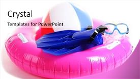  Presentation with our life - Slide set featuring life ring inflatable ball flippers background and a white colored foreground
