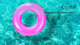  Presentation with water sustainbillity - PPT theme with life saver - lifebuoy on water background background and a teal colored foreground