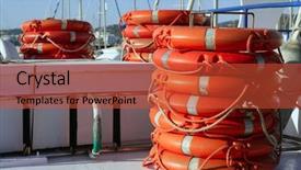  Presentation with lifesaver - Beautiful PPT layouts featuring life saver - stacked orange rescue round buoy backdrop and a red colored foreground