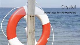  Presentation with life saving - PPT theme enhanced with life saving equipment background and a light blue colored foreground